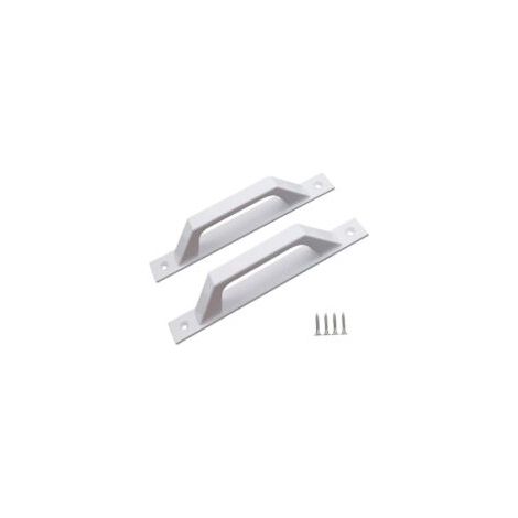 Poignée de porte en forme de D pour portes de jardin en bois (blanc, 200 mm, lot de 2) (1/5)
