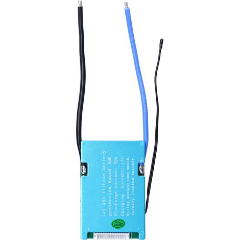 14S 48V Lithium-Batterieschutzplatte mit ternärem BMS, Balancer-Lademodul mit Kabel, 30A Entladestrom, 15A Ladestrom (1/5)