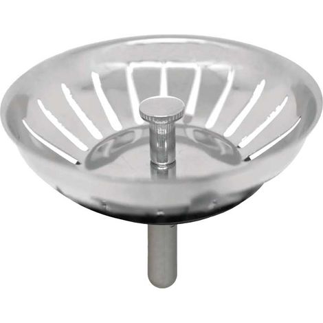 TAPPO CESTELLO PER LAVELLO CUCINA INOX Ø80 mm - A pressione
