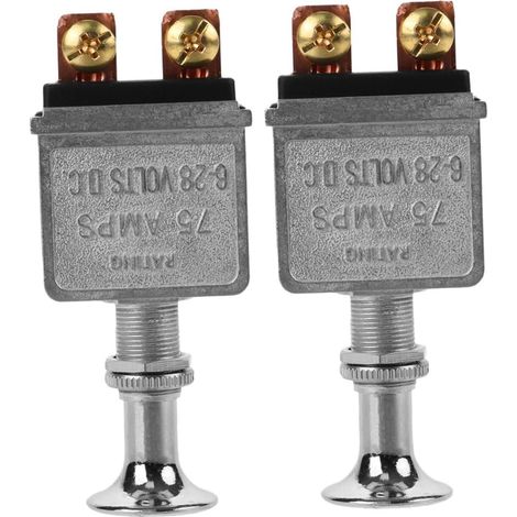 Interrupteur à Bascule Robuste 2pcs pour Tracteurs Lourds et Systèmes de Contrôle, 6-28v Dc 75a, Alliage de Zinc et Cuivre, Protection Double et Utilisation Facile (1/5)