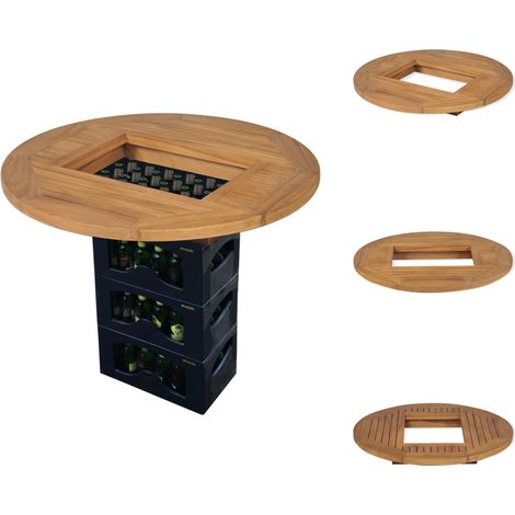Dessus de table de bière Teck 70 cm - Dessus De Table - Plateau De Table - Table Pliable - Mobilier Extérieur - Terrasse (1/5)