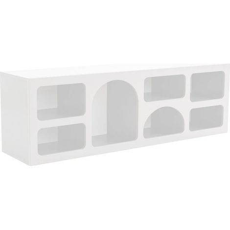Meuble TV avec 7 niches - Blanc - LUELA (1/10)