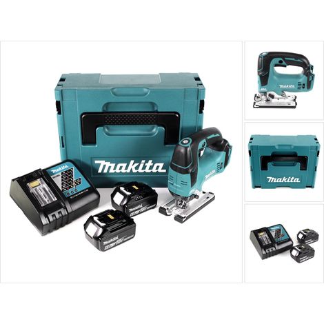 Makita DJV 182 RGJ Seghetto alternativo a batteria 18V / brushless in valigetta Makpac + 2x Batterie 6,0 Ah + Caricabatterie