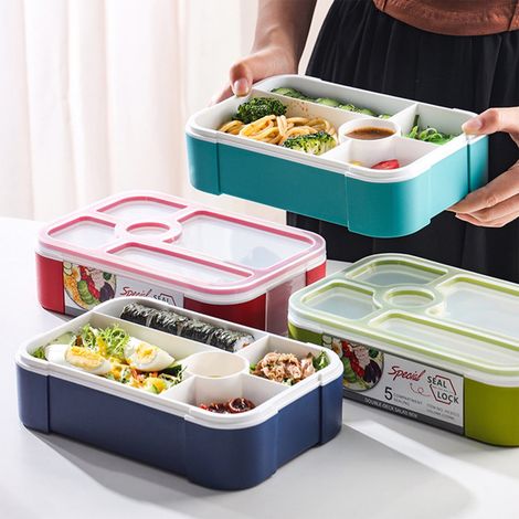 Boîte À Repas - Boîte À Déjeuner Micro-ondes - Compartimentée Étanche - Pour Bureau Étudiant Extérieur - 1 Pièce (1/5)