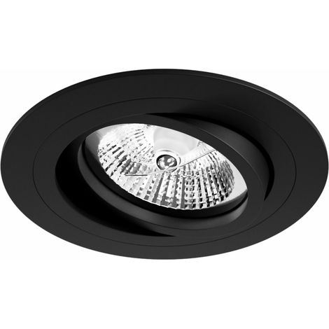 Spot encastré Avant R 111 mm pour ampoules GU10, cadre en aluminium noir mat, orientable et réglable à 45° - Beneito & Faure