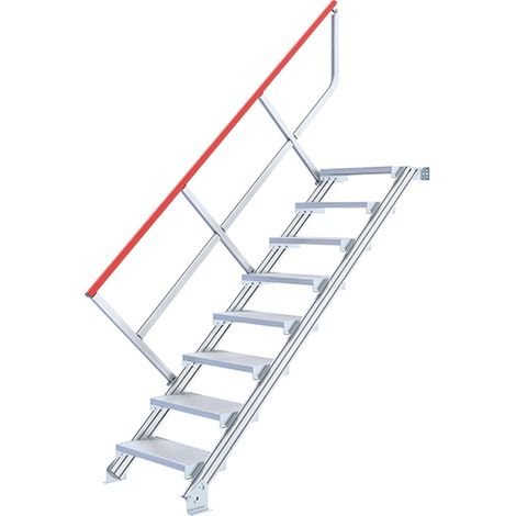 Scala industriale  19 Stufen  - Altezza max. 3.97m - Corrimano sinistra - Inclinazione 45° - 22211019