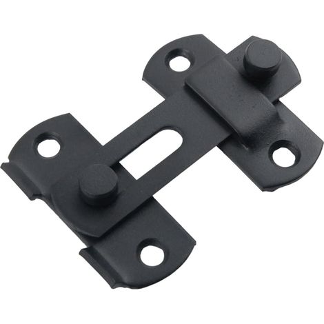Loquet de sécurité en inox noir mat pour porte, 7 cm avec vis (1/5)