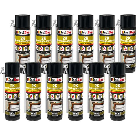 2K Bauschaum Montageschaum Zargenschaum 12 x 400ml PU Schaum Schnellschaum (1/5)