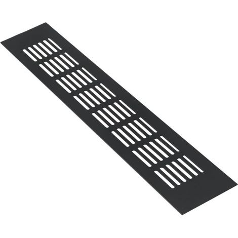 Schwarzes Lüftungsgitter 50 x 350 mm, 1 dekoratives Gitter aus Aluminiumlegierung, Belüftungsgitter, Wärmeableitungsgitter (1/5)