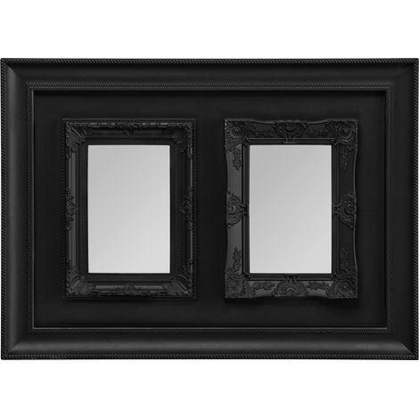 Premier Housewares Black Photo Frame / Frames For Two Photos Plastic Finish Picture Frames For Wall Contemporary Rectangular Photo Frames For Bedroom / Living Room / Hallways 3 x 33 x 45 (1/2)