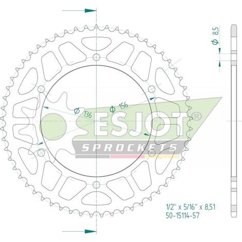 Couronne Fantic 125 - 57 dents