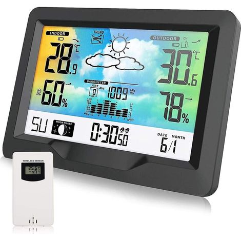 Drahtlose Wetterstation, Funkwetterstation mit Außensensor, multifunktionale Funkwetterstation (1/5)