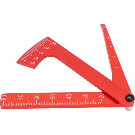 Pied à coulisse réglable en aluminium RC pour mesurer la hauteur de roue, l'angle de carrossage et le carrossage des jantes - Outil universel rouge (1/5)