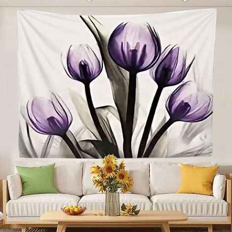 Tapisserie murale esthétique de style universitaire, nappes pour chambre à coucher, décoration murale 150x130cm (1/5)