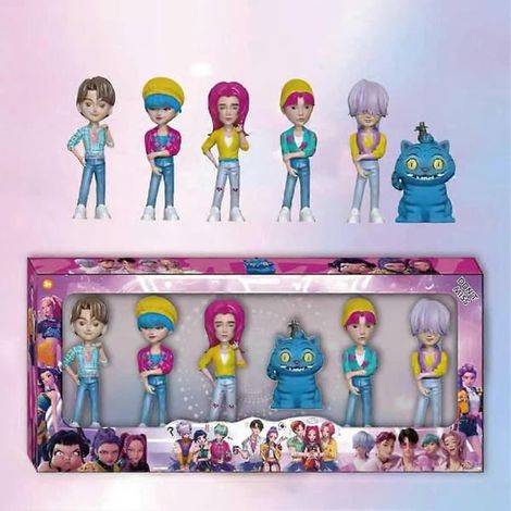 LYERCW - Lot de 6 figurines K-POP Chasseurs de Démons - Figurines de collection d'idoles coréennes super mignonnes, parfaites pour les accessoires de maison de poupée