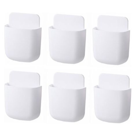 royaluxe-Lot de 6 supports muraux pour télécommande, auto-adhésifs, rangement sans trou, porte-crayon mural, chargeur de téléphone pour la maison, le bureau et l'école (1/5)