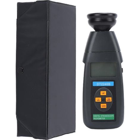 DT2240B Berührungsloser Drehzahlmesser Fotoelektrischer Geschwindigkeitsmesser Kompakter digitaler Stroboskop-Drehzahlmesser