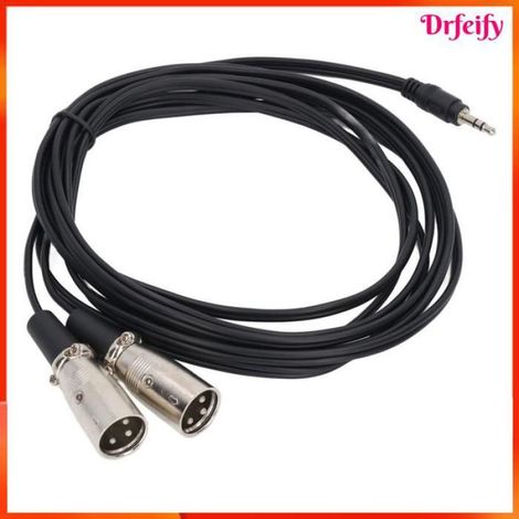 Akozon Câble 3 Câble Flexible TRS vers Double XLR Mâle de 3,5 Mm, Adaptateur de Microphone Stéréo Flexible de 10 son microphone (1/5)