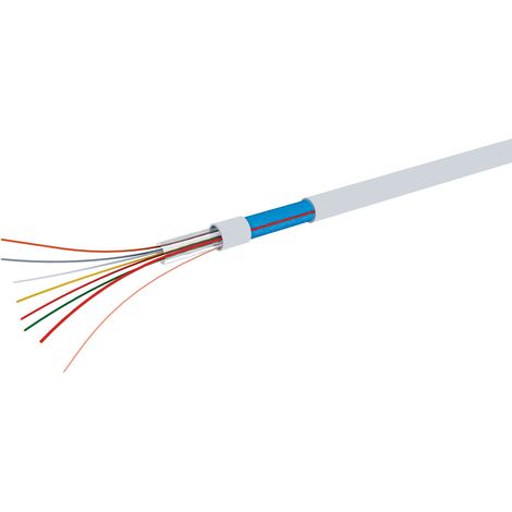 Câble de sécurité 10 conducteurs Blindé, gaine en Chlorure de polyvinyle PVC, 24 AWG, Blanc Retardant à la flamme, ( Prix pour Bobine de 100 Mètres )