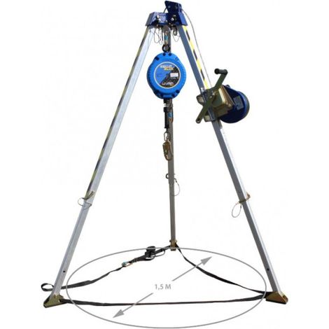 Kit anticaídas con trípode y torno de salvamento Sekurblok IRUDEK Trip 10                                             7.5 m