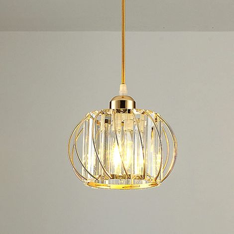 Plafonnier moderne en cristal LED E27, lampe plafond design pour cuisine, entrée, couloir, chambre, camping