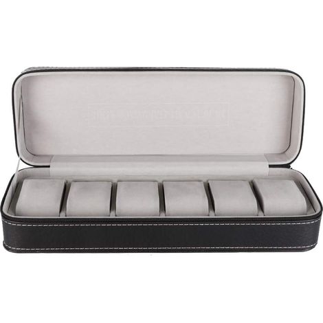 Elegant 6-Slot Zippered Watch Storage Box to Organize and Protect Your Wristwatches (1/5)