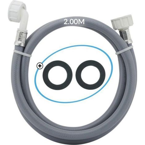 Tuyau Machine à Laver 2.00M / Tuyau Arrivée Eau Lave Vaisselle, Flexible Renforcé Universel (1/4)