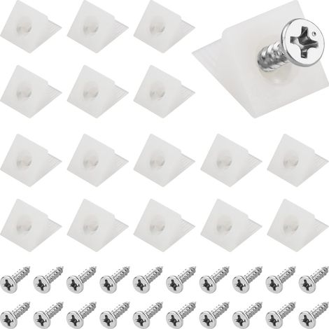 Kit de réparation de tiroir,50 pièces,Supports de tiroir,Réparation de fond de tiroir,Cales de réparation de tiroir,Kit de réparation de tiroir avec vis,Pour réparation de tiroir de commode (1/5)