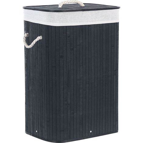 Basket KOMARI Bamboo Wood Black 72 L (1/5)