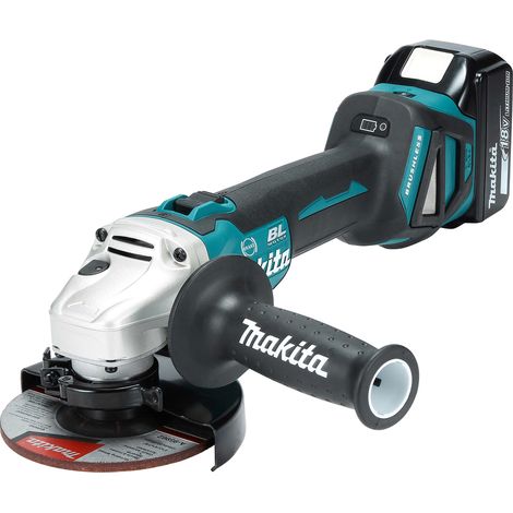 Makita Akku-Winkelschleifer 18V, 5,0, 3x 5,0 Ah Akkus und Ladegerät, DGA513RT3J