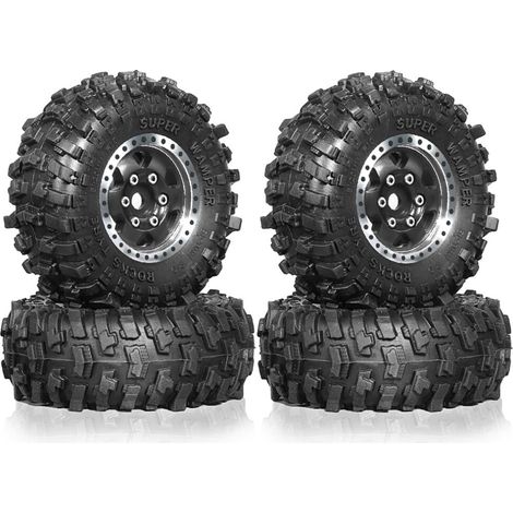 Juego de 4 ruedas con rodamientos de bolas de metal de 51 mm (1 pulgada) para coches RC Crawler 1/18 y 1/24 (TRX4M, SCX24, AX24, FCX24).
