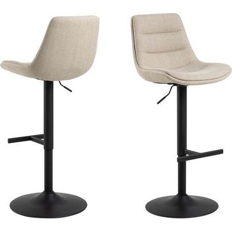 Lot de 2 chaises de bar réglables en tissu et acier TORSTEN (1/5)