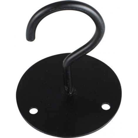 (Negro) Paquete de 2 ganchos de metal para colgar plantas en la pared, ganchos de techo con tornillos y anclajes para colgar cestas de plantas, linternas y campanillas de viento (1/5)