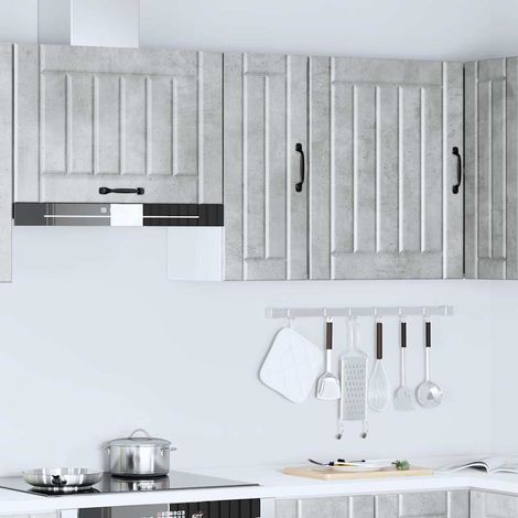 Pensile da Cucina Mobile pensile Lucca Grigio Cemento in Legno Multistrato (1/5)