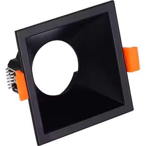 Support encastrable Spot Carré Noir Mat pour Ampoule GU10 - SILUMEN (1/4)