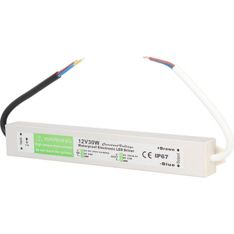 Alimentation étanche 30W AC90-250V pour ruban LED, transformateur DC12V mince et compact. (1/5)