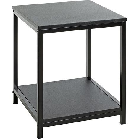 Table d'Appoint Carrée "Longo" 50cm Noir (1/3)