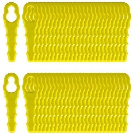 50 Ersatzmesser für Ryobi Rasentrimmer, doppelt gezahnte Messerköpfe RAC155 RAC157 RAC158 (1/5)