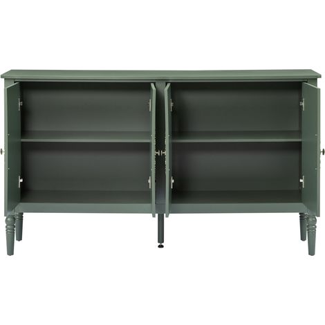 Aparador vintage verde con relieves, gran capacidad y esquinas redondeadas (1/5)