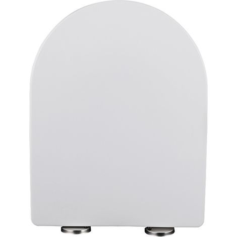 U-förmiger WC-Sitz, WC-Becken mit Absenkautomatik, WC-Sitz mit Absenkautomatik, Universal-WC-Sitz, Weiß (1/4)