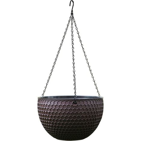 Hängende Pflanzgefäße aus Kunststoff, geeignet für Zimmerpflanzen, 15 cm große Töpfe, Hängeblumenkörbe für den Innen- und Außenbereich, Hängepflanzgefäße mit Abflusslöchern und Ketten, geeignet für Ga