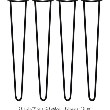 4 x SkiSki Legs 71cm 2 Streben Hairpin Haarnadel Tisch Stuhl