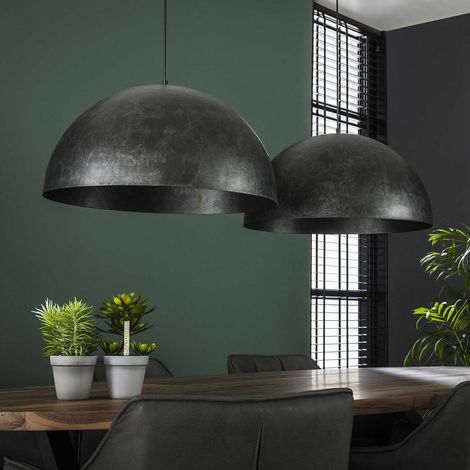 Suspension industrielle en métal 2 lampes Ø60 cm Kevin (1/5)