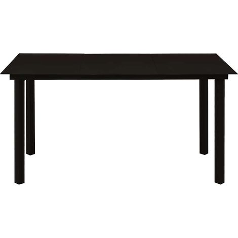 vidaXL Mesa de comedor de jardín acero y vidrio negra 150x80x74 cm (1/2)