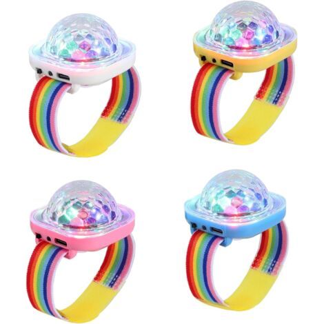 Mini lampe LED portable, bracelet de montre clignotant nocturne, chargement USB avec ventouse, lot de 4 (1/5)