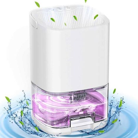 Tragbarer Luftentfeuchter (1100 ml), schimmelhemmend, leise, mit 7 farbigen LEDs und automatischer Abschaltung für Badezimmer und Schlafzimmer