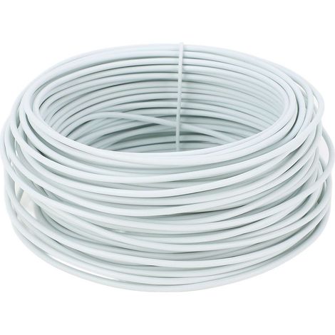 Fil de liaison en fer galvanisé, métal pliable pour câble de télécommunication en PVC, bouche ronde de 1.5mm x 20m, blanc. (1/5)