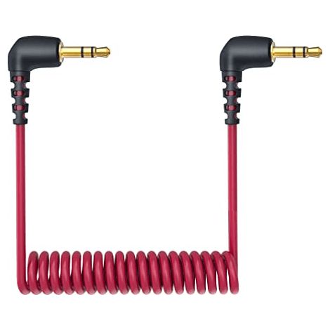 Cable de micrófono TRS a TRS de 3,5mm espira 0.20 M Rojo