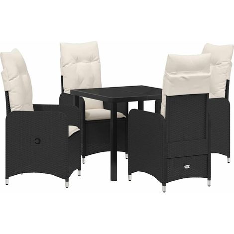 Maison Exclusive - Set da Pranzo per Giardino 5 pz Nero polyrattan (1/5)