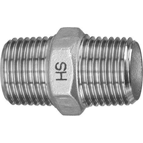 ES Doppelnippel Edelstahl V4A (AISI 316), AG/AG, Typ 280, 3 Zoll (1/2)